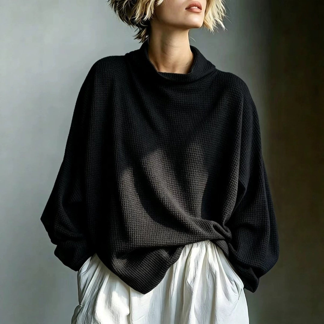 Aella - Strukturiertes Oversized-Top mit hohem Kragen