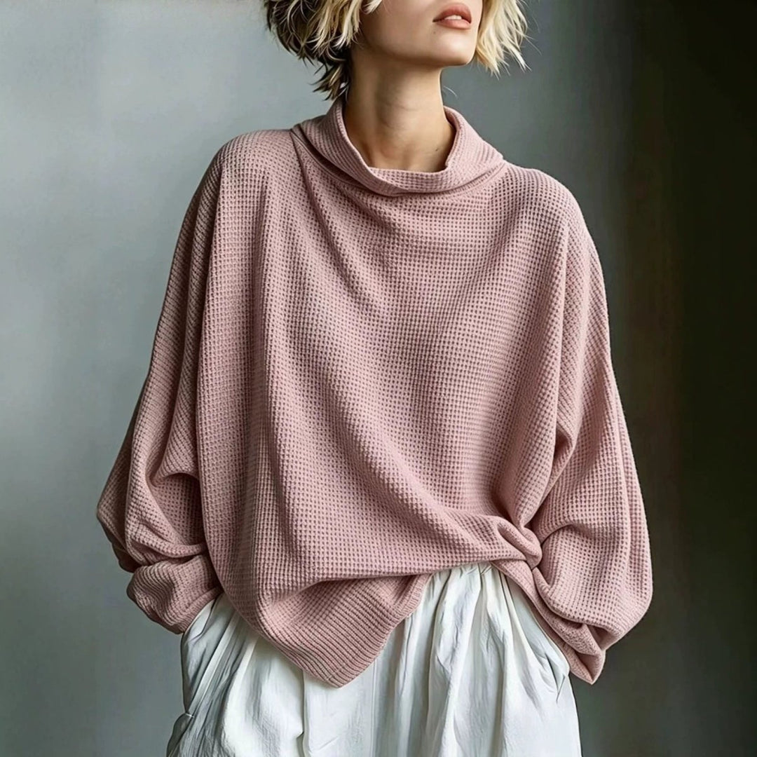 Aella - Strukturiertes Oversized-Top mit hohem Kragen
