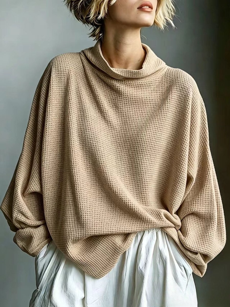 Aella - Strukturiertes Oversized-Top mit hohem Kragen