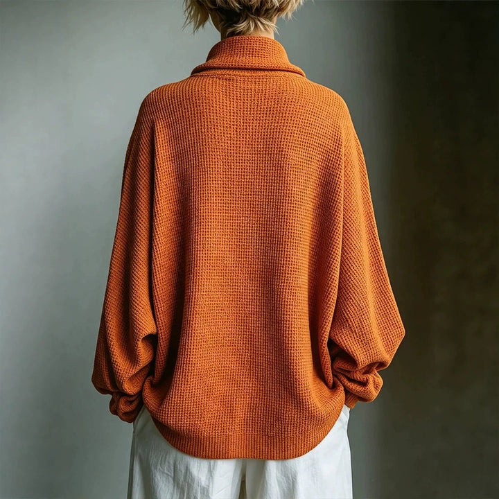 Aella - Strukturiertes Oversized-Top mit hohem Kragen