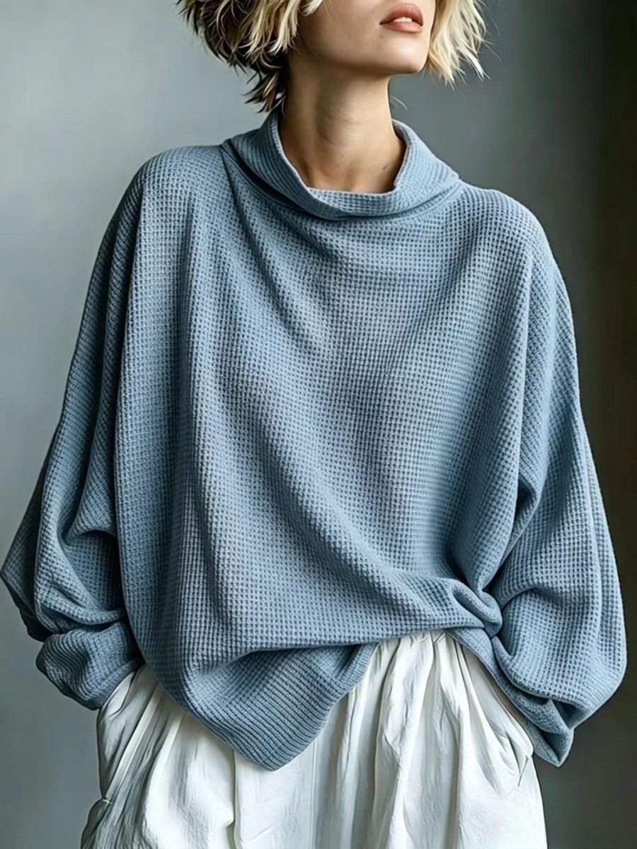 Aella - Strukturiertes Oversized-Top mit hohem Kragen