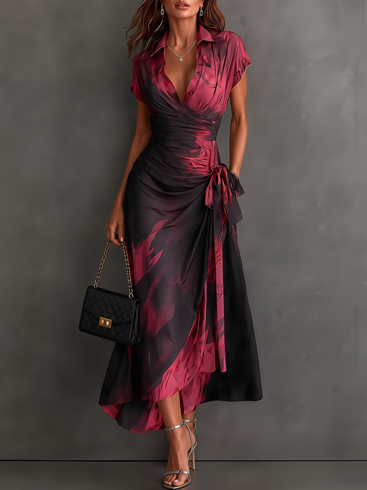Kaia - Weiches Wickel-Hemdblusenkleid