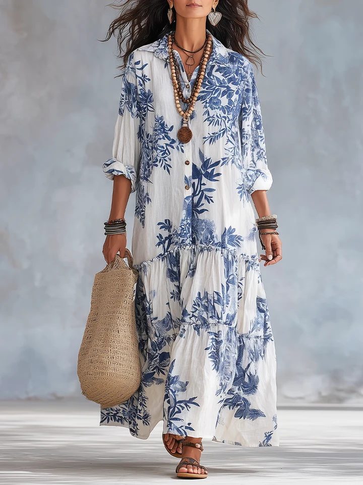Galenisse - Luftiges Maxi-Hemdblusenkleid