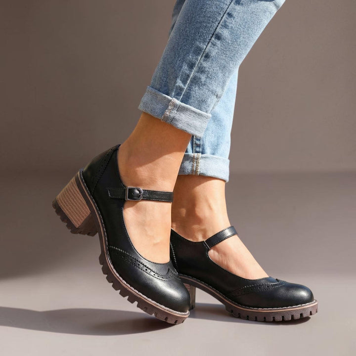 Ilyra - Blockabsatz-Schuhe mit Schnallenriemen