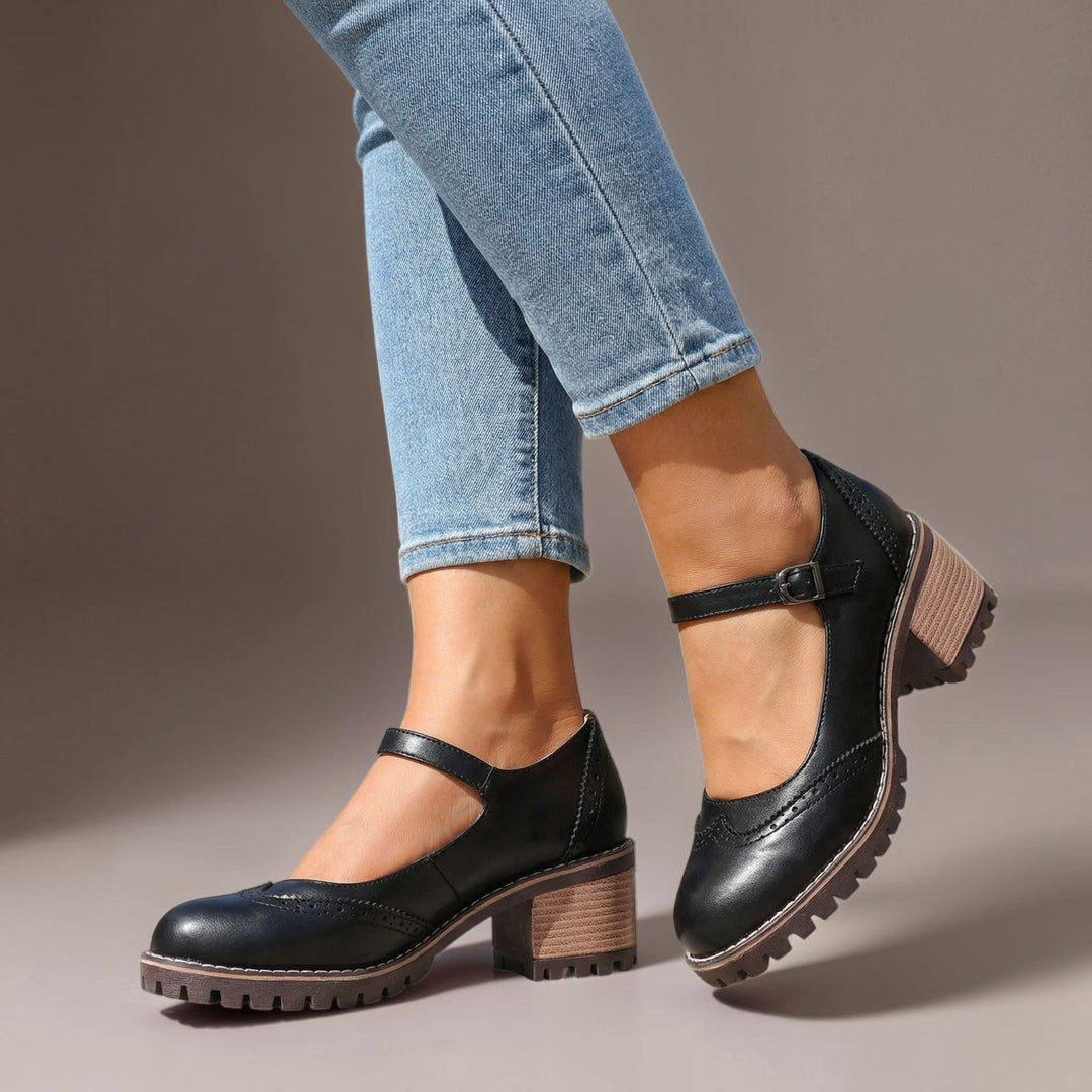 Ilyra - Blockabsatz-Schuhe mit Schnallenriemen