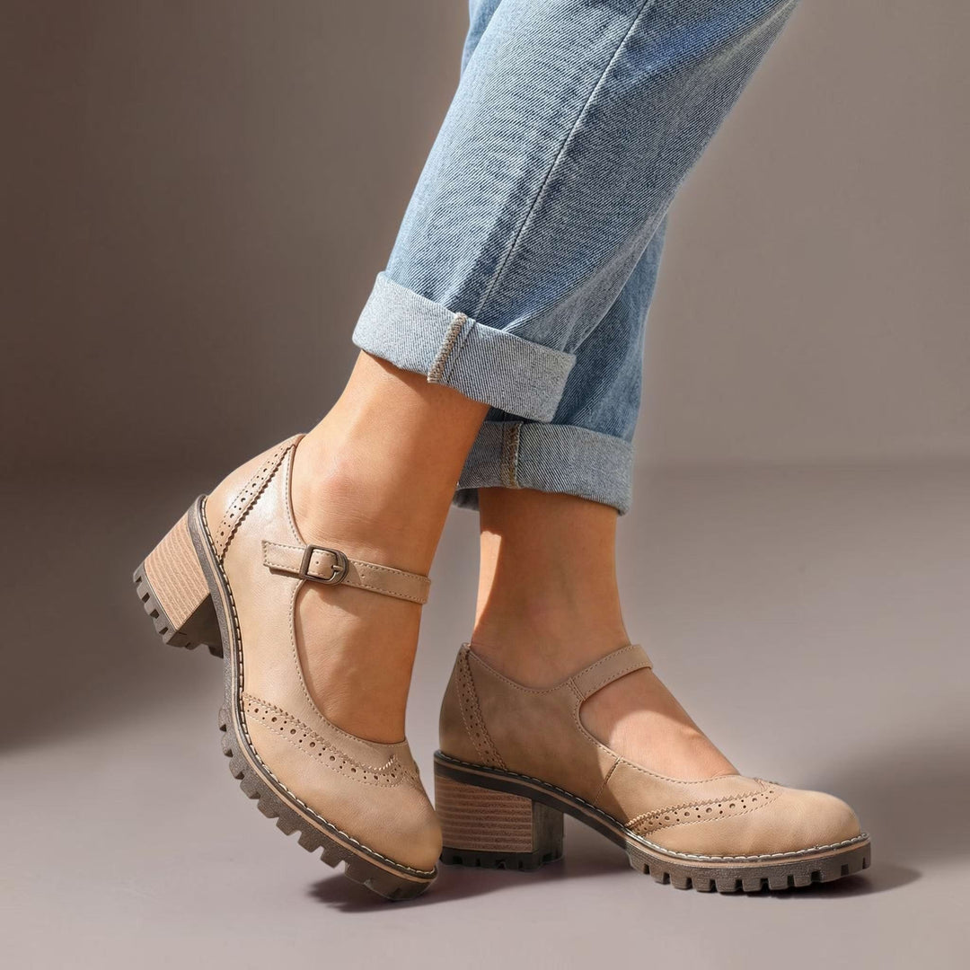 Ilyra - Blockabsatz-Schuhe mit Schnallenriemen