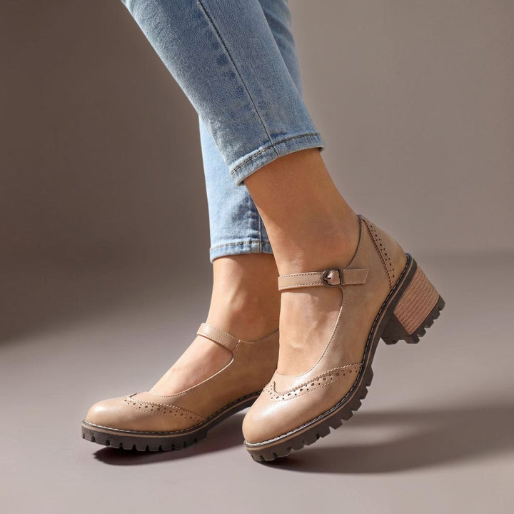 Ilyra - Blockabsatz-Schuhe mit Schnallenriemen