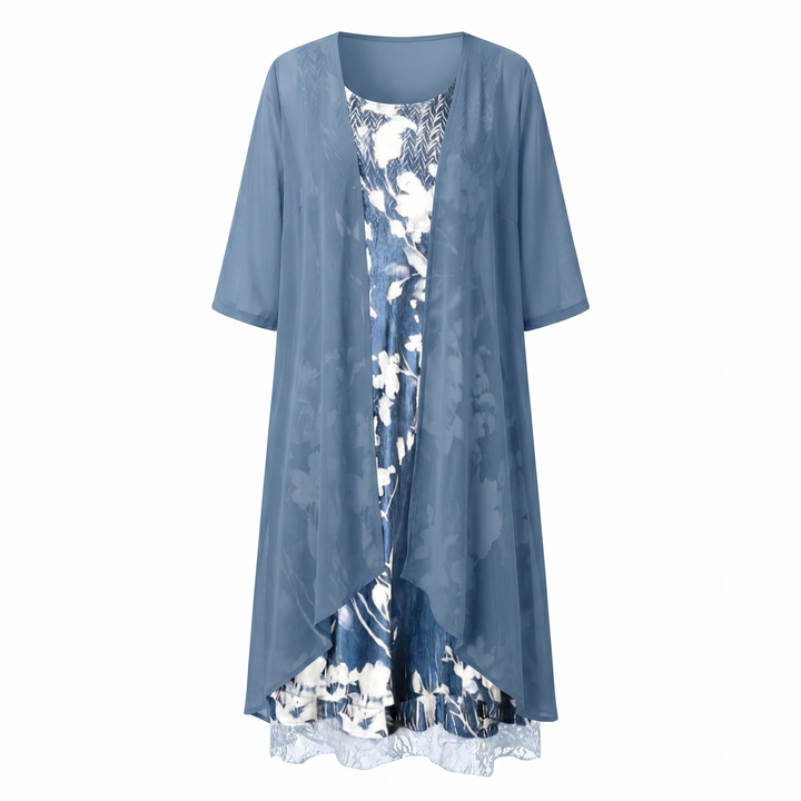 Delavelle - Elegantes mehrlagiges Midikleid-Set
